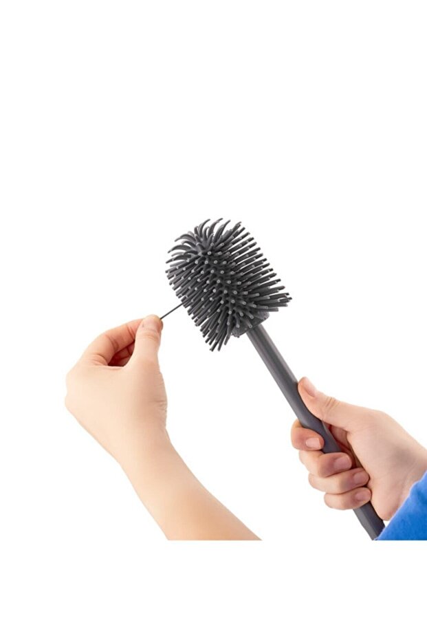 Oval Silicone Toilet Brush - Gray