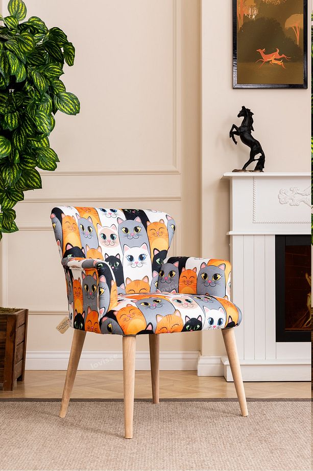 Patchwork Desen Berjer Tekli Koltuk Balkon, Ofis, Bekleme, Güzellik Merkezi, Çay Seti - 5