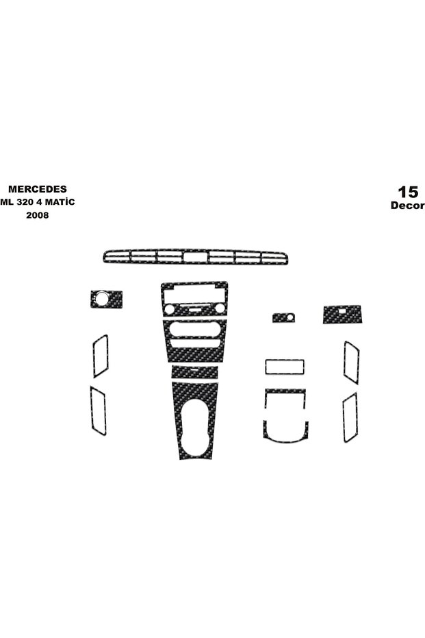 Meriç ® Mercedes ml 320 Cdı Front Glove Box Coated Carbon 15 Pieces 2010-›