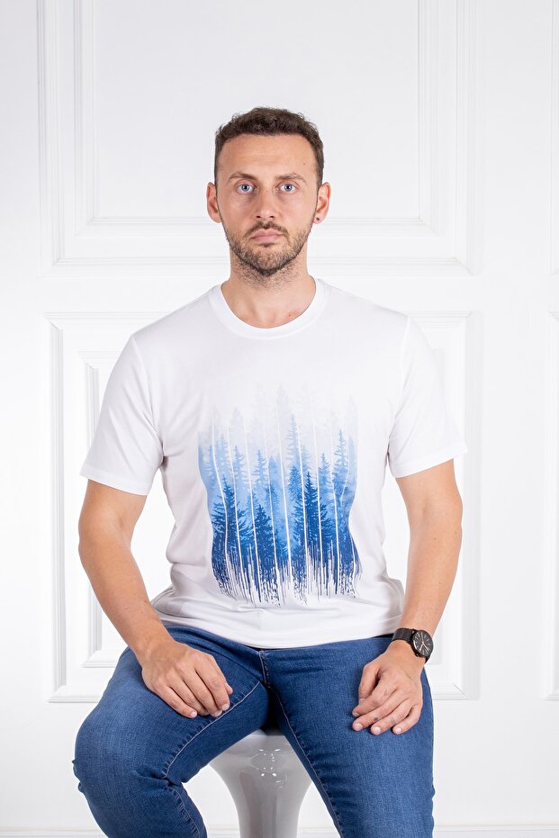 İnterview Sarar O Yaka Basic Baskılı Beyaz T-Shirt - 3