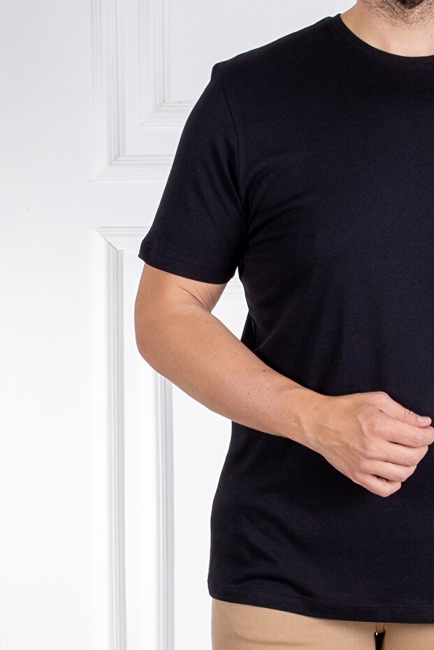 İnterview Sarar O Yaka Basic Siyah T-Shirt - 4