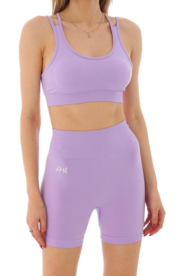Seamless Lila Şort Takım - 1