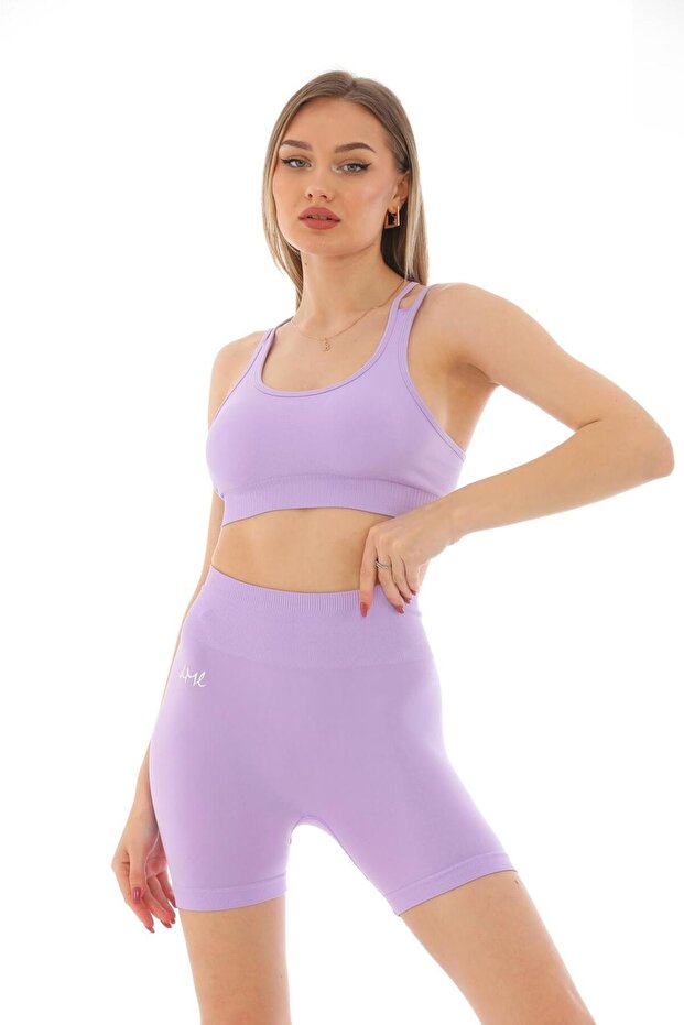 Seamless Lila Şort Takım - 2