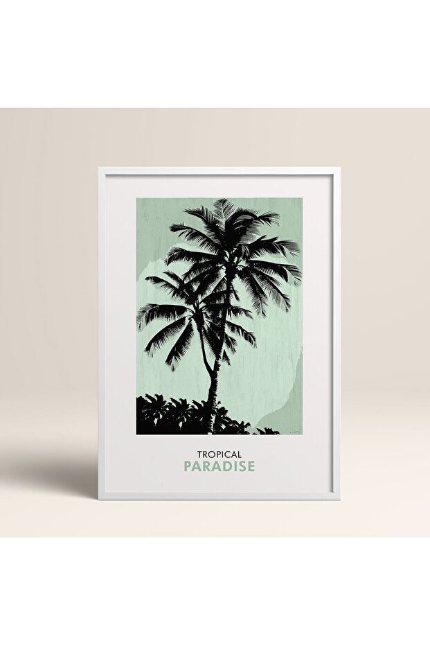 White Wooden Framed Painting Framed Poster Artistic Modern Wall Decor (Flower241-White-50X70)