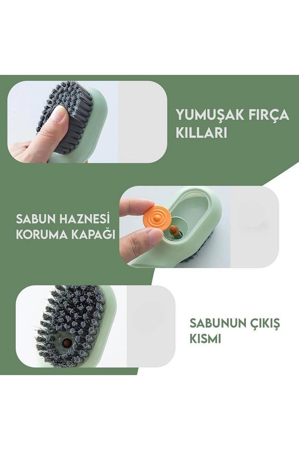 Deterjan Sabun Hazneli Temizlik Fırçası Saplı - 6