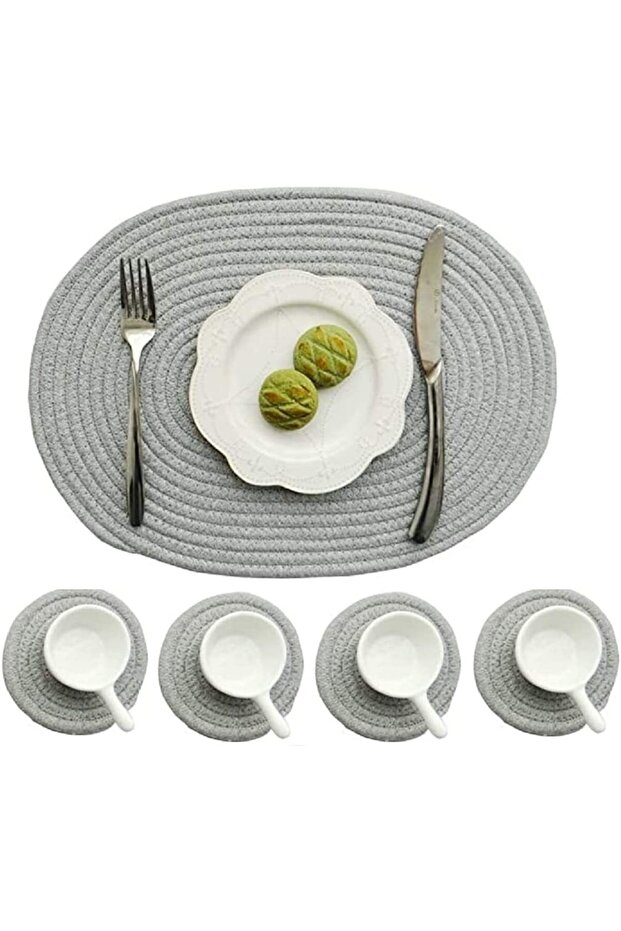 Ruby 8 Piece Oval Tableware and Coasters Set - 2