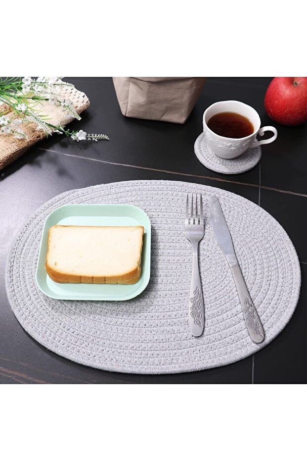 Ruby 8 Piece Oval Tableware and Coasters Set - 5