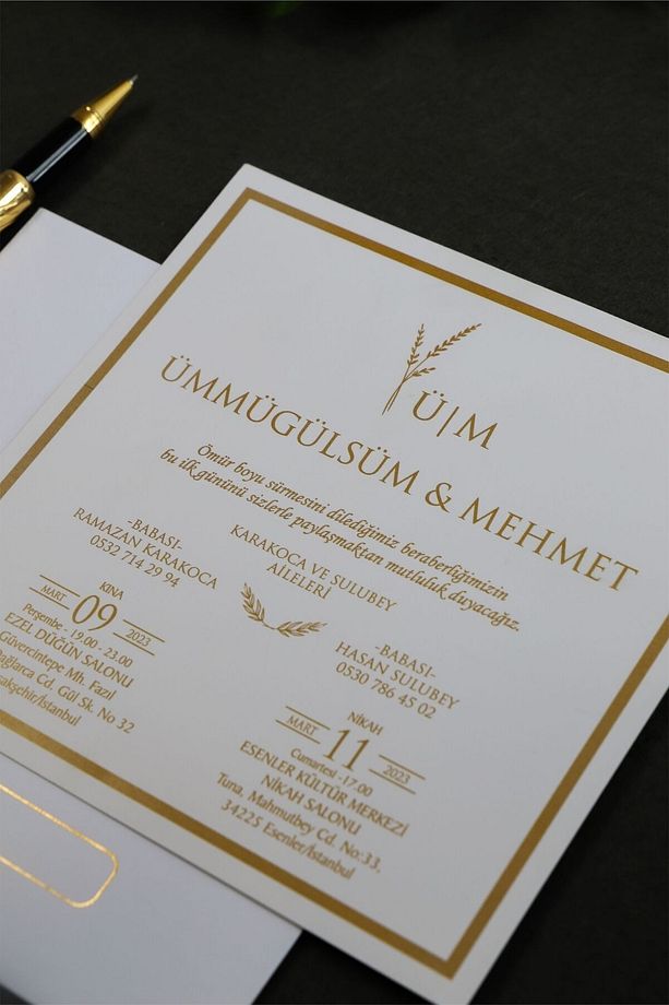 50 Adet Yaldızlı Davetiye Şok Kampanya Düğün 3910 - 4