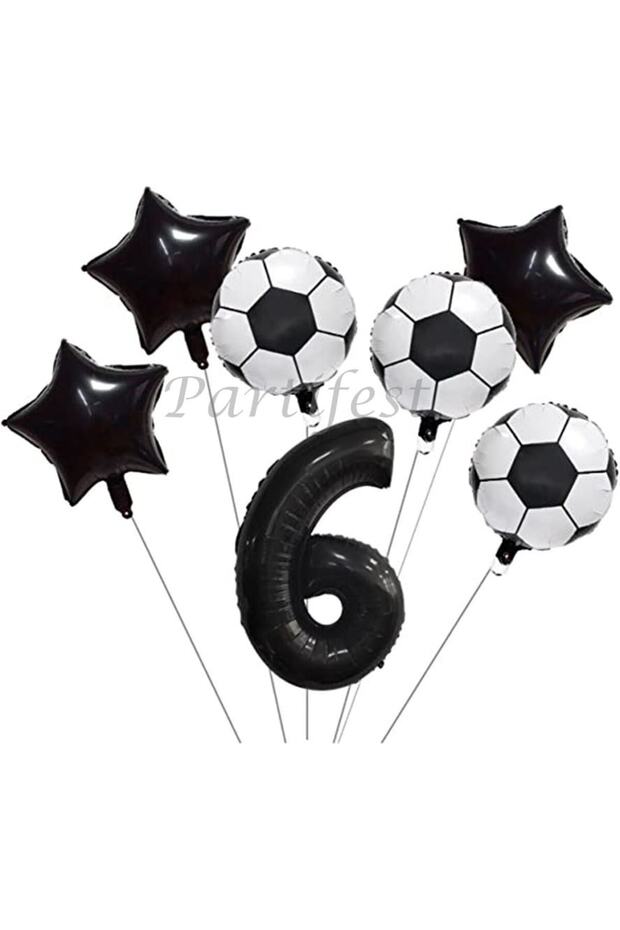 Football Concept 6 Year Old Balloon Set Match Concept Birthday Set Age Balloon Set