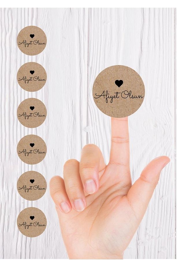 Kraft Sticker Etiket 4 Cm 48 Adet Afiyet Olsun Etiket-t496 - 2