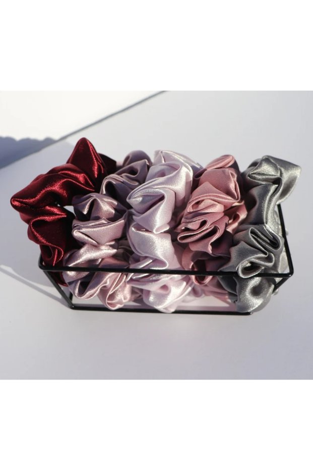 Women's 5-Piece Satin Hair Rubber Buckle Set Toka140 Donnaliberta140