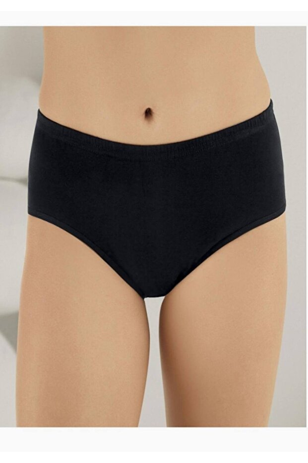 Women's Black Rib Panties M New Season (6 Economic Pack)