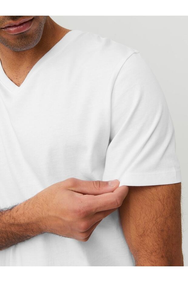 JJEORGANIC BASIC TEE SS V-NECK - 2