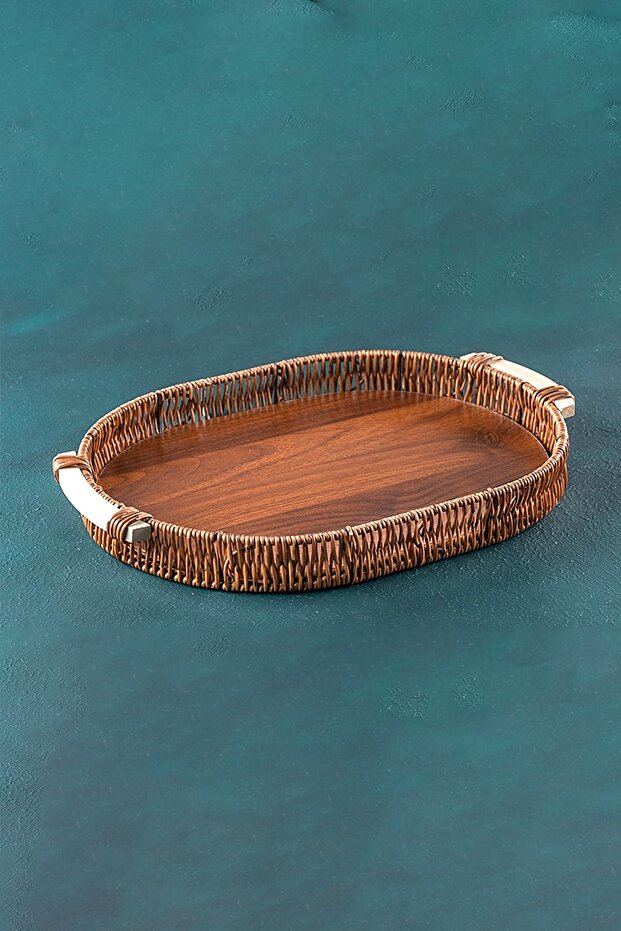 Oval Bamboo Tray - Decorative Serving Presentation Tray