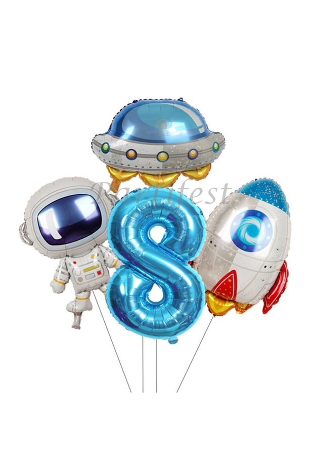 Space Cosmic Galaxy Astronaut 8 Years Old Balloon Set Star Balloon Foil Set Concept Birthday Set