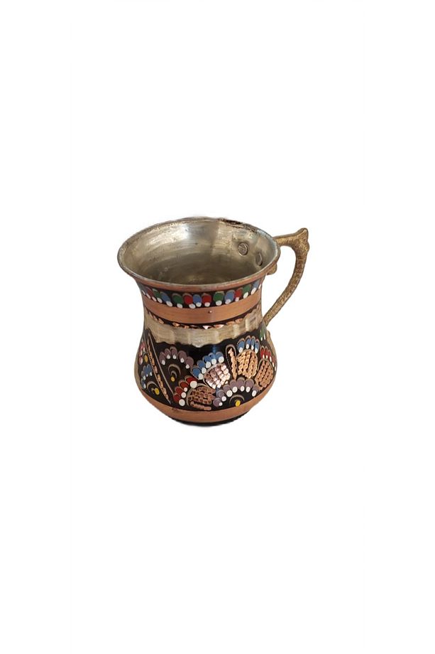 Bakır Bardak & Bakır Maşrapa & Su Bardağı El Işlemeli Mineli Renk Bardak - 2