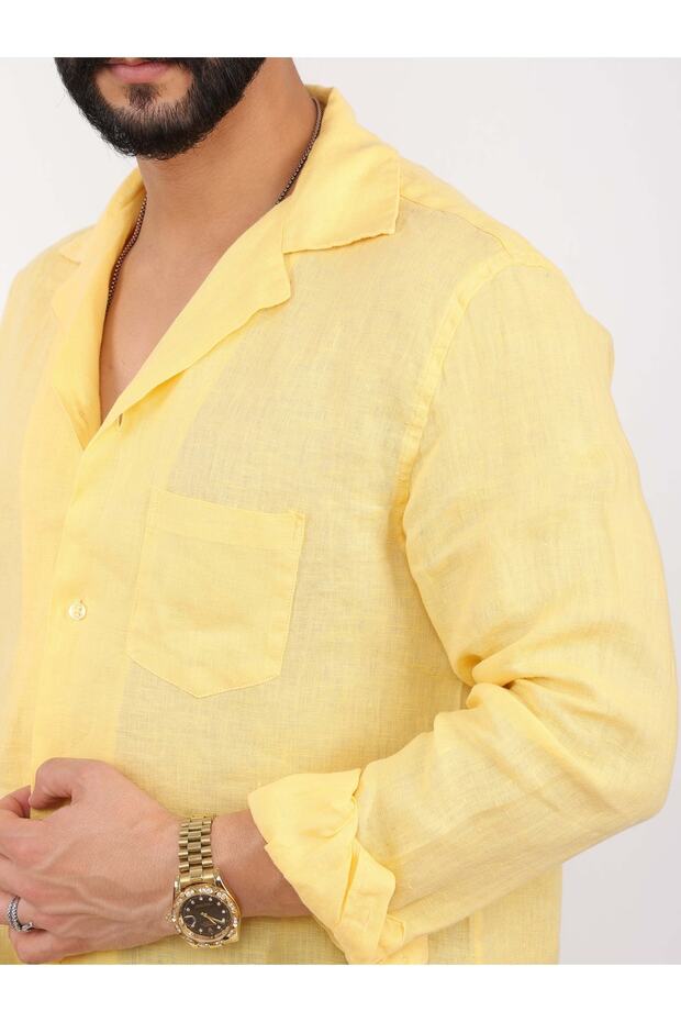 Basic Keten Gömlek - 1