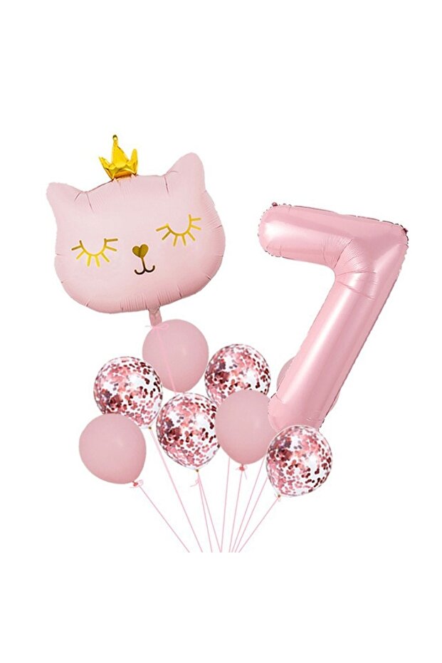 Mini Party Store Miss Catt Cat Balloon Set Pink
