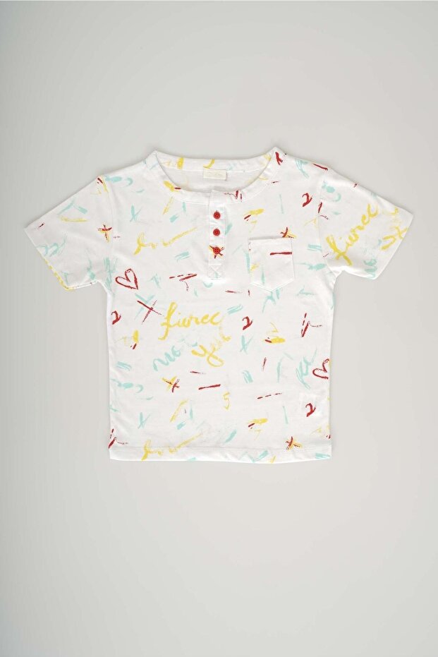 ERKEK BEBEK ÖNDEN DÜĞMELİ CEP MODELLİ SIFIR YAKA PAMUK TİŞÖRT - 1