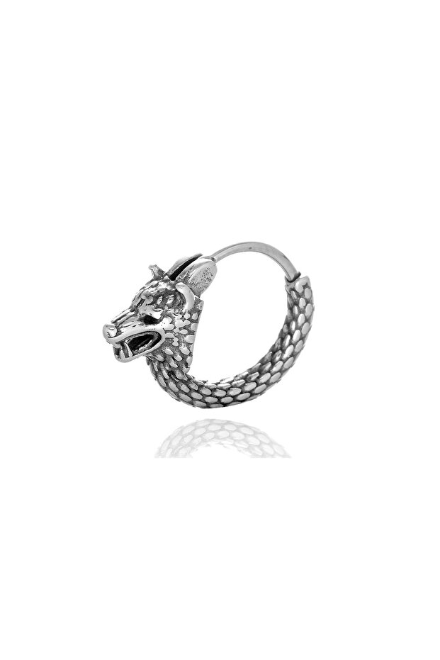 Nordic Odin Fenrir Ring Model Wolf Design Snap-On 316L Steel Men's Earrings
