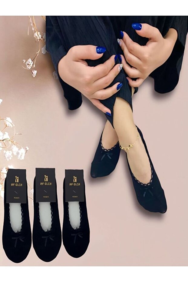 Babet Çorap Dantelli 3'lü - 1