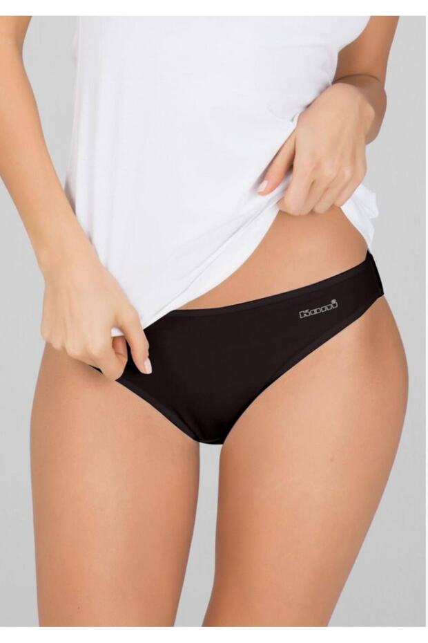 Women's Black Combed Cotton Lycra Compact Bikini Slip Panties 2-Piece New Season