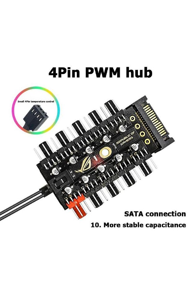 4988 10 Port Fan Power Sata Güç Switch Pwm Çoklayıcı - 2