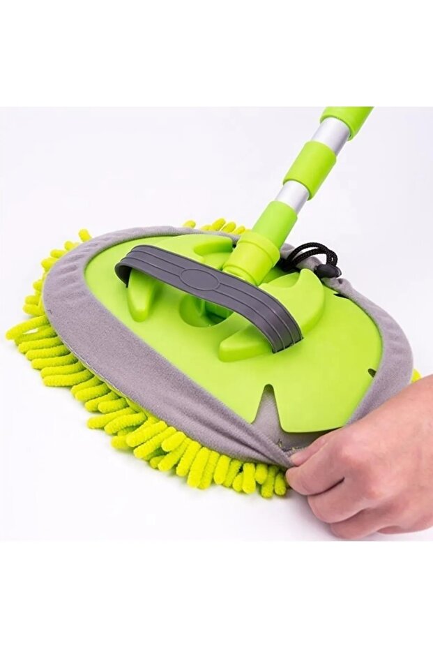 Multifunctional 2 in 1 Telescopic Long Handle Microfiber Car Wash Detail Brush