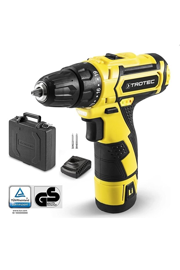 Trotec 12 Volt Akülü Vidalama Tornavida Matkap Pscs 10-12v 1 2 Yıl 4.5 - 4.9 Ah Darbesiz Takım Çantalı