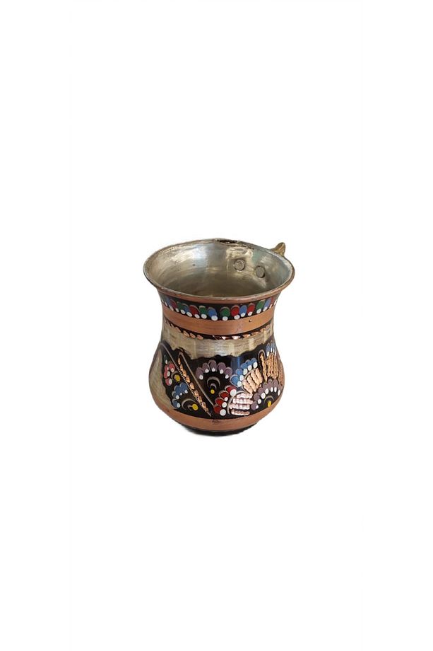Bakır Bardak & Bakır Maşrapa & Su Bardağı El Işlemeli Mineli Renk Bardak - 4