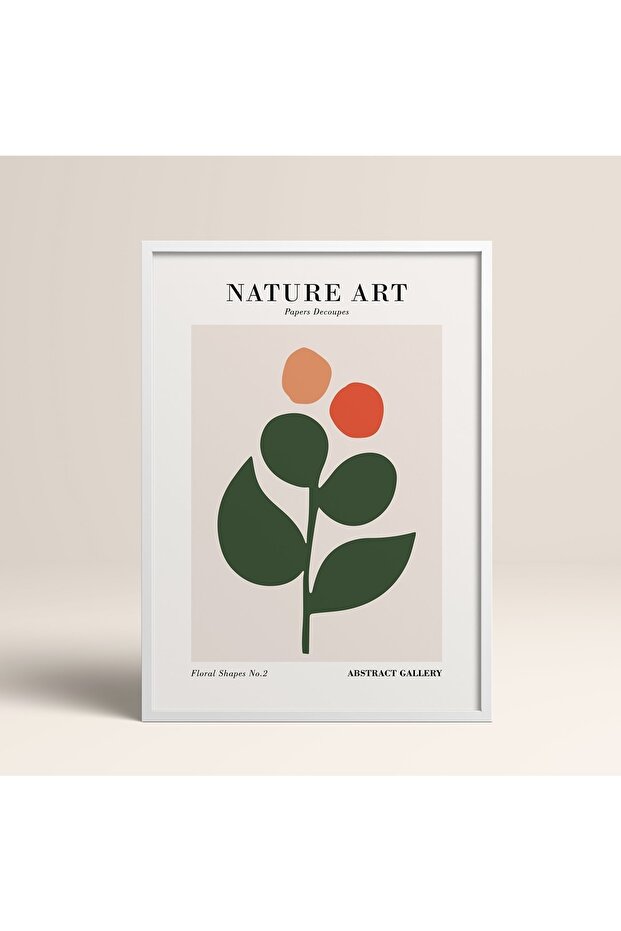 White Wooden Framed Painting Framed Poster Artistic Modern Wall Decor (Flower275-White-40X60)