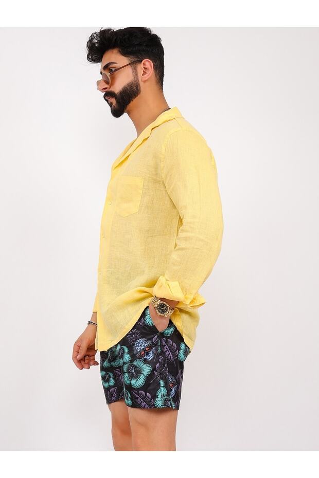 Basic Keten Gömlek - 3