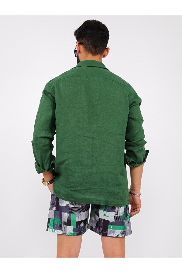 Basic Keten Gömlek - 5