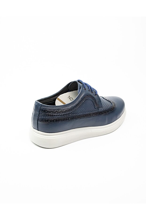 1062 Navy Blue Leather Men's Casual Shoes