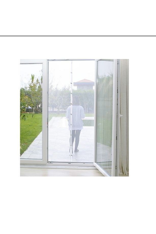Pratik Manyetik Mıknatıslı Beyaz Kapı Sinekliği Tülü 90 X 210 Cm - 4