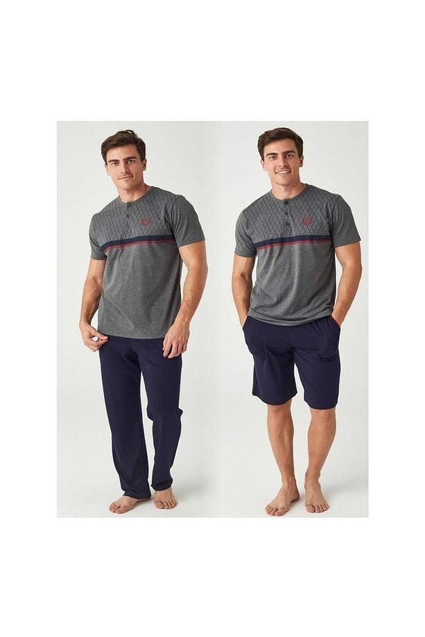 Mod 3450 Yarım Patlı 3Lü Şort Pijama Takım - 1