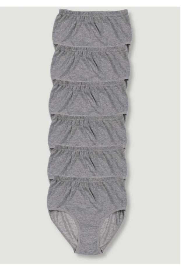 Poky Women's 6-Piece Ribbed Flexible Large Size Bato Panties New Season