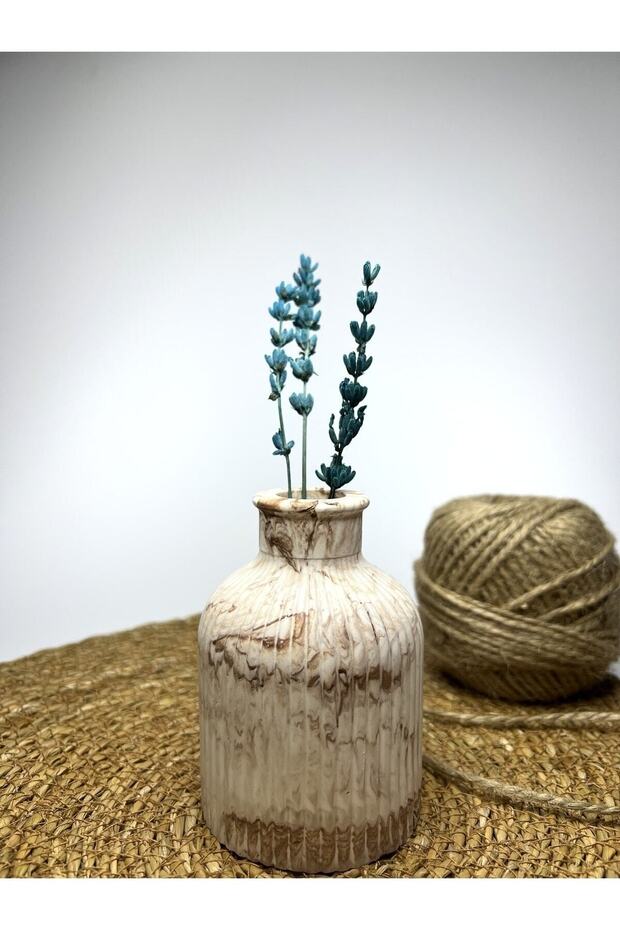 مزهرية بامباس منقوشة بالرخام - 3