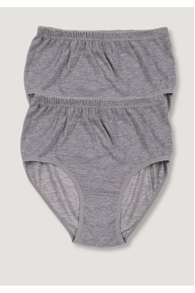 Women's Gray 2 Pack Cotton Rib Bato Panties New Season