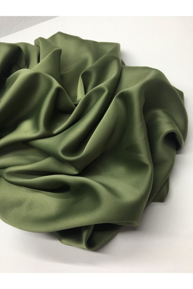 Khaki Satin Fabric Draped