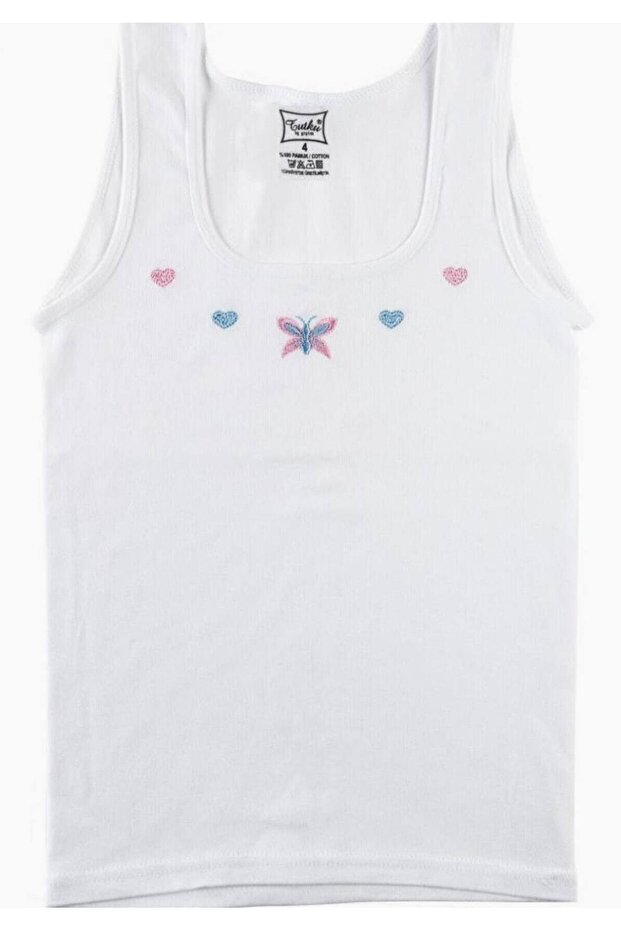 Girl's White 6 Pack Ribbed Undershirt Elf568tut6 New Season