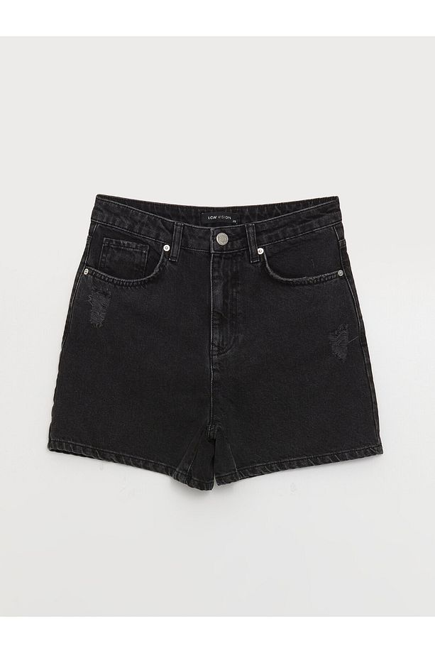 Yüksek Bel Standart Fit Kadın Jean Şort - 1