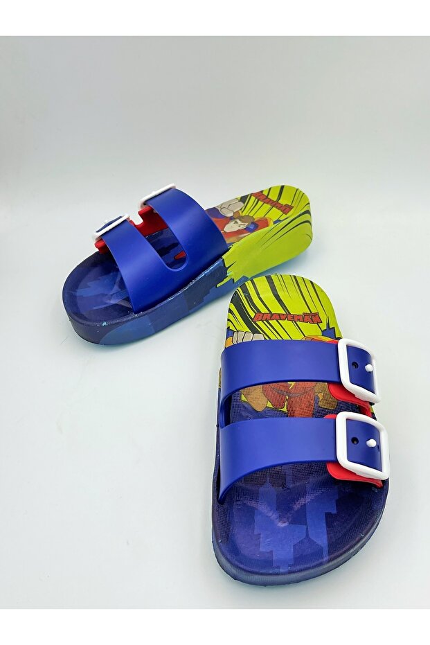 Super Hero Patterned Non-Slip Sole Boy's Slippers (Prefer 1 Size Larger) - 2