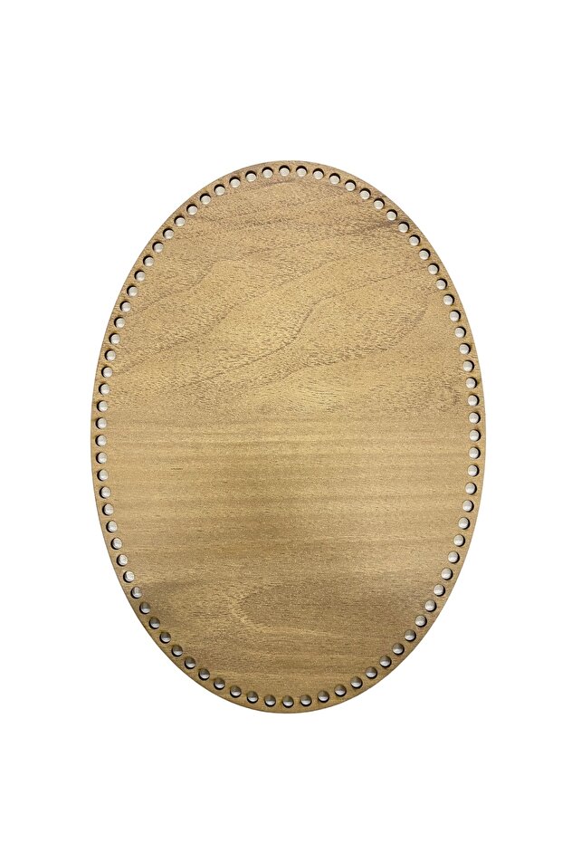 Wooden Oval Ellipse Basket Tray Base 35x25 Cm Oak Double Face 3 Mm MDF