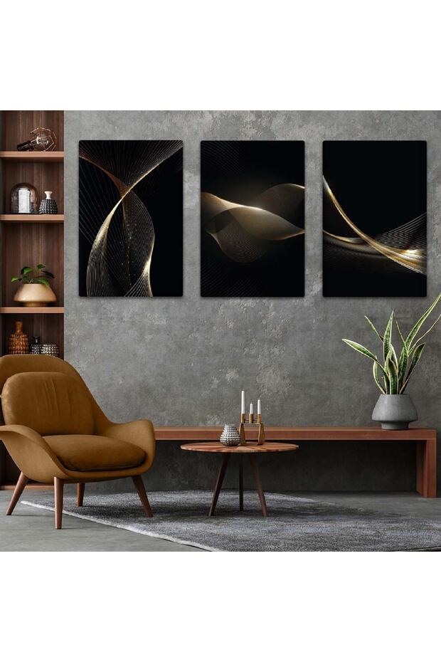 طقم طاولة ثلاثية MDF باللون الأسود