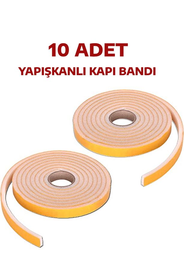 10 Adet Yapışkanlı Kapı Bandı Isı Yalıtım Süngeri - 1