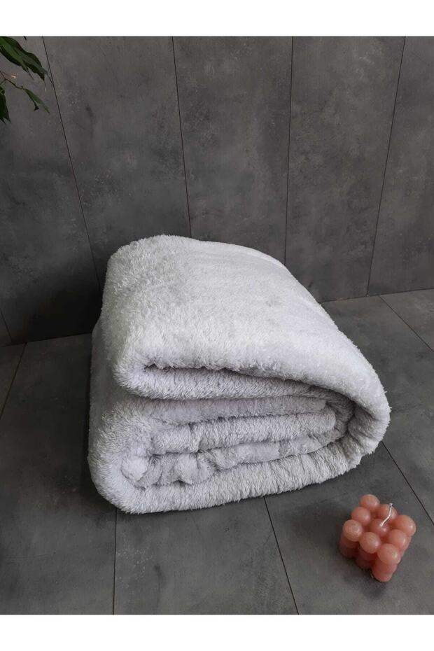 Aurora Grey Color Welsoft Plush Double Blanket 185 X 220 cm