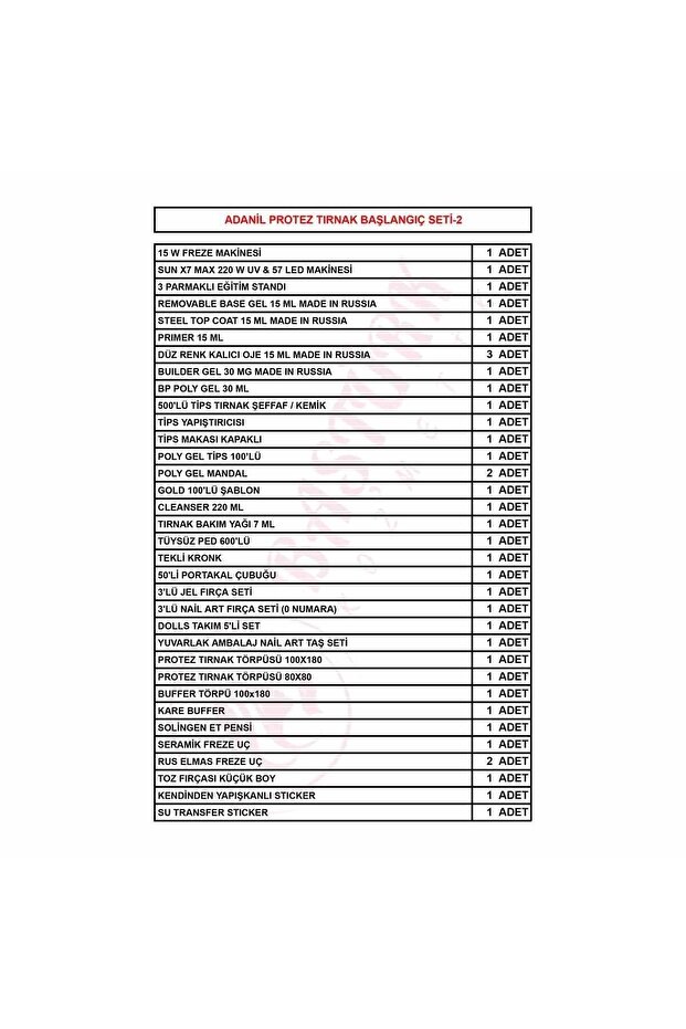 ADANİL PROTEZ TIRNAK BAŞLANGIÇ SETİ 2 - 2