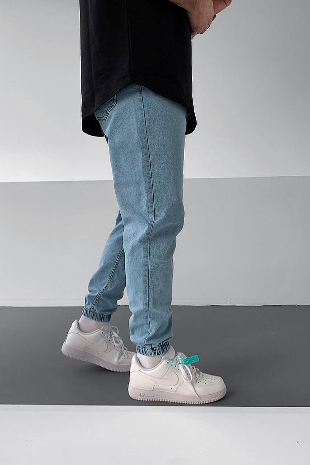 Jogger Paça Lastikli Likralı Kot Pantolon - 2