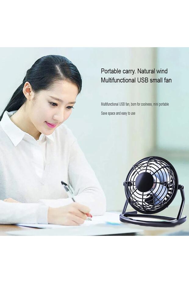 Masaüstü Sessiz Mini Usb Fan Soğutucu Serinletici Küçük Ayaklı Vantilatör - 1